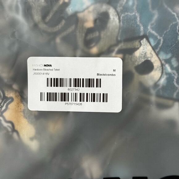 NEW Fashion Nova Hardcore Bleached T shirt Womens Size Med Graphic Print Black - Picture 7 of 7